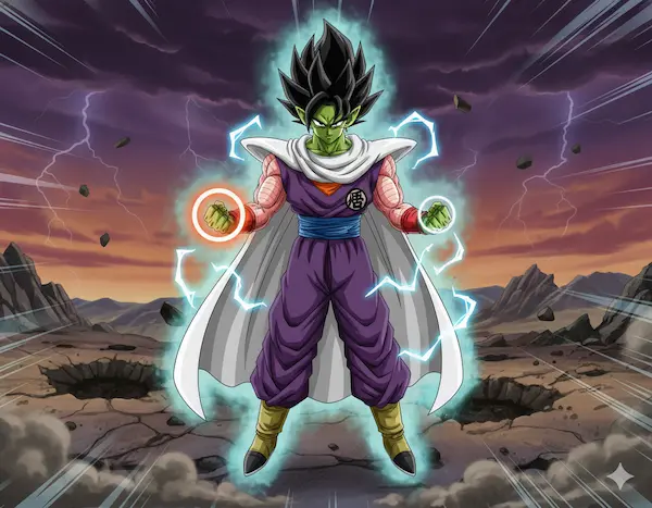 Dragon Ball fusion Gohan and Piccolo AI generated image